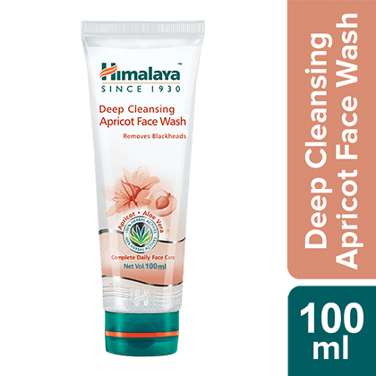 Himalaya Deep Cleansing Face Wash - Apricot & Aloe Vera, Complete Daily Face Care, 100% Herbal Actives, 100 Ml