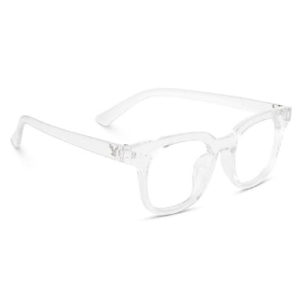 Dervin Blue Light Blocking Computer Glasses Gaming Filter Transparent Square Eyeglasses for Eye Protection Men and Women, Tablet/Laptop/Mobile/TV, Anti-blue & Anti eyestrain-Transparent