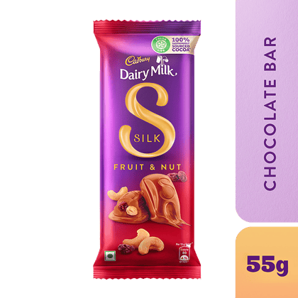 Cadbury Dairy Milk Silk Silk Fruit & Nut Chocolate Bar, 55 g