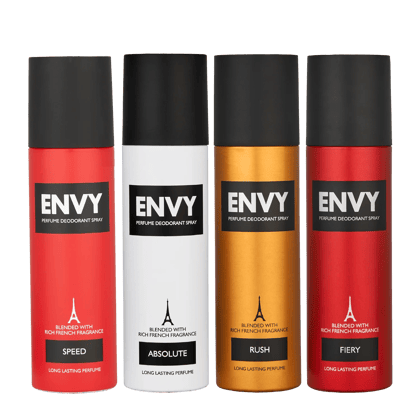 ENVY SPEED + Absolute + Rush + Fiery Deodorant Combo -480ml