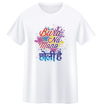 Holi T-shirt (Bura Na Mano Holi hai )  Desgion Multicolor Men/Women Kids T-shirt-Small