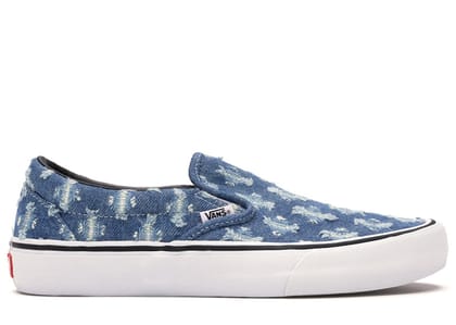 Vans Slip-On Supreme Hole Punch Denim Blue-UK 10