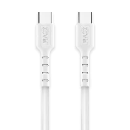 EVM CC-03 Type-C to Type-C Data Cable PD 100W Fast Charging, 1 Meter, Tangle-Free, White