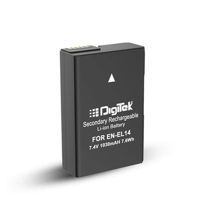 Digitek (ENEL14) 1030mAh Secondary Rechargeable Battery Packs for Digital Camera & Digital Camcorders, Compatibility - D3100 DSLR, D5100DSLR, Coolpix P7000 & More