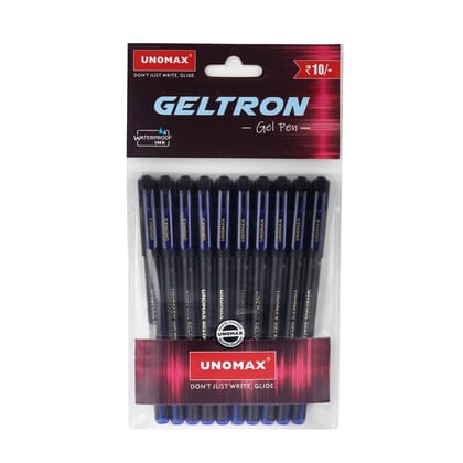 Unomax Geltron Gel Pen Pack Of 10 (Blue)