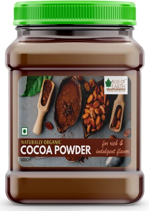 Bliss of Earth Dark Unsweetened Cocoa Powder For Chocolate Cake Baking, Shake & Smoothies, 500 gm