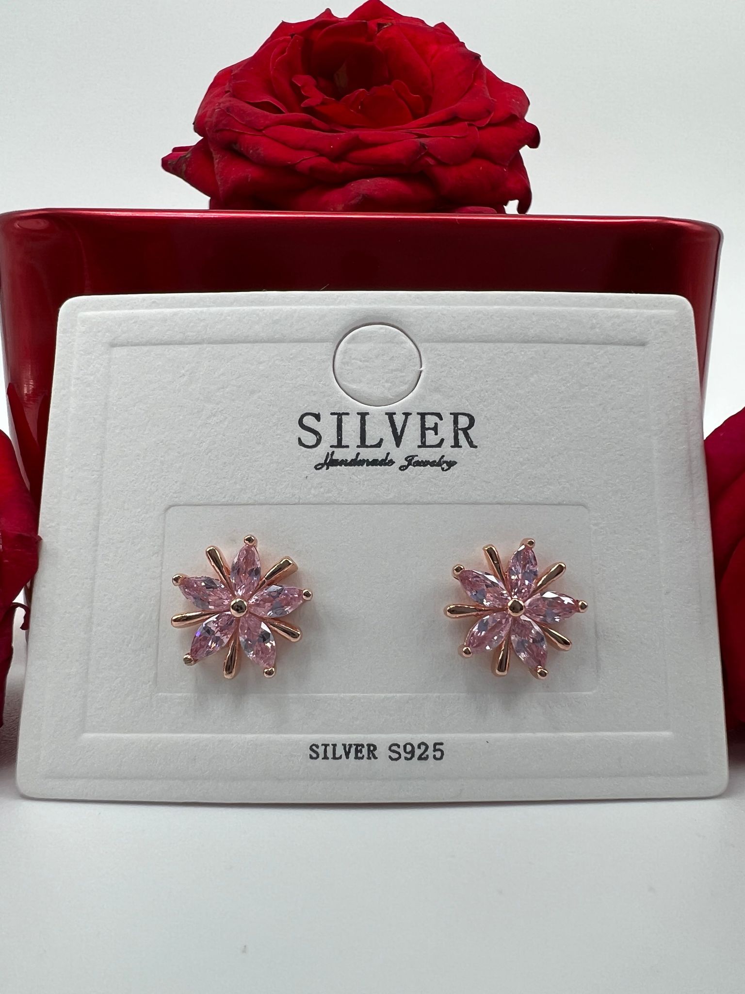 SILVER PREMIUM STUDS-ROSE GOLD