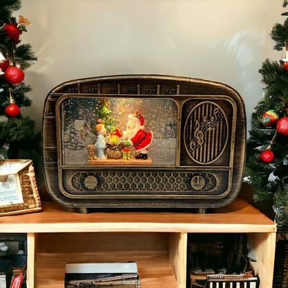 Christmas Radio Showpiece with Light and Music-Santa