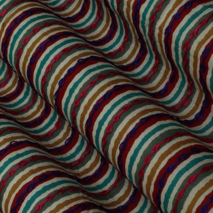 Multi-Color COTTON PRINT KANTHA WORK Fabric