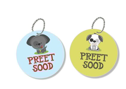 Bag Tags - Puppy Love-2 / Round