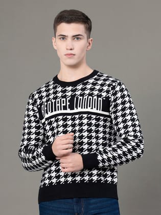 Red Tape Round Neck Pattern Sweater for Men | Ultimate Comfort