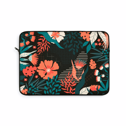 Dark floral Laptop Sleeve (Macbook, HP, Lenovo, Asus, Others)-13" (13 x 10.5 inches) / Black