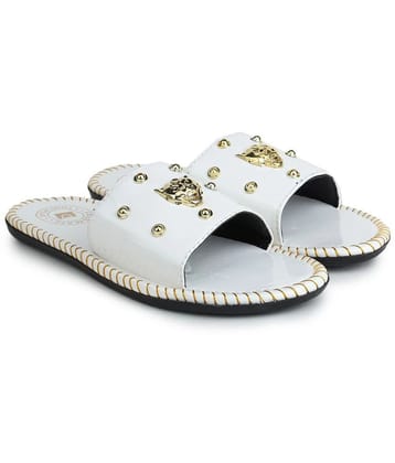 Fabbmate White Mens Slide Flip Flop - None