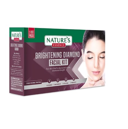 Nature's Essence Brightening Diamond Facial Kit For Skin That's Diamond-White, Diamond-Bright, Nano, 20 gm