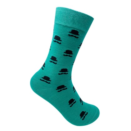 Men & Moustache Socks For Men - Green