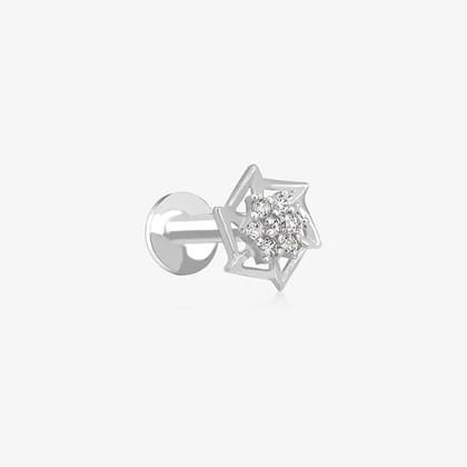 Stellar Sparkle Nose Pin-Silver