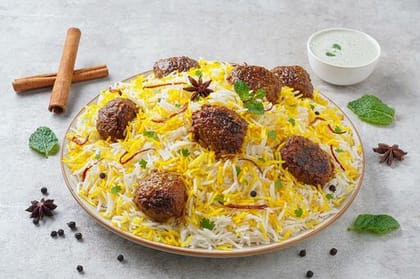 Lucknowi Mutton Kefta Biryani - Serves 1