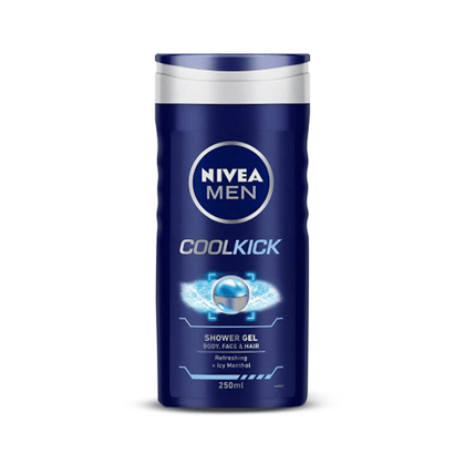 Nivea Men Cool Kick Shower Gel- With Refreshing Icy Menthol, 250 ml Bottle