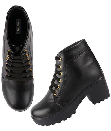 Do Bhai Black Ankle Length Casual Boots - None