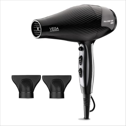 VEGA Professional Pro Xpert Dry 2800 Watts Hair Dryer for salon hair dryer Like Hair, 4 Heat & 2 Speed Setting, Black, (VPPHD-10)