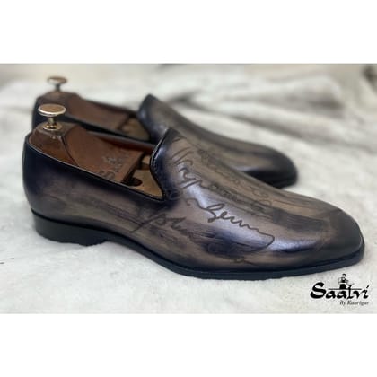 Signature Loafers Grey Hand Finished-UK5/US6/EU39