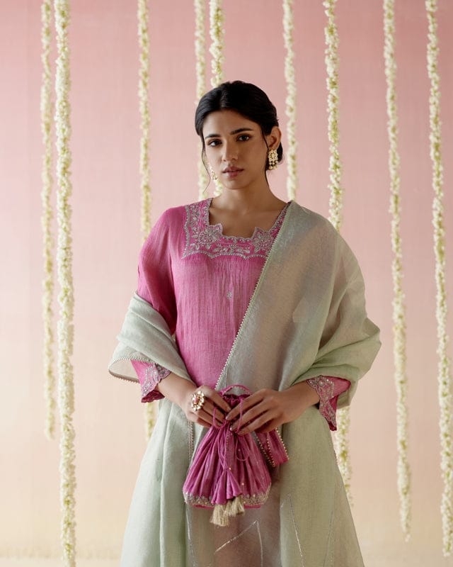 Mint Daisy Dupatta-Free Size / Mint Daisy