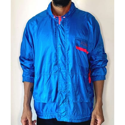 PUMA DARK BLUE & PINK SIZE-XL WINDBREAKER JACKETS-Extra large