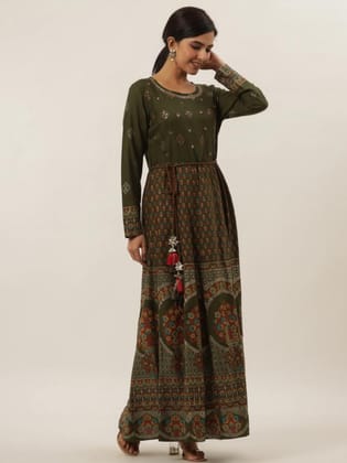 Dark Green Long Dress-38