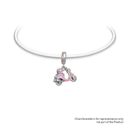 Pink Scooter | 925 Silver charms for Bracelets / Chain-Free / Silver / Modern