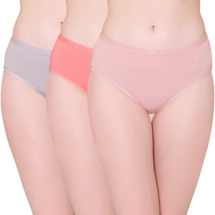 Bodyx women's combed cotton assorted Hipster Panty Pack of 3 ( BX504-MULTI )