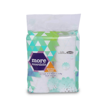 More Kitchen Tissue 2 Ply 22.5Cmx22 Cm, 120 Units Pack