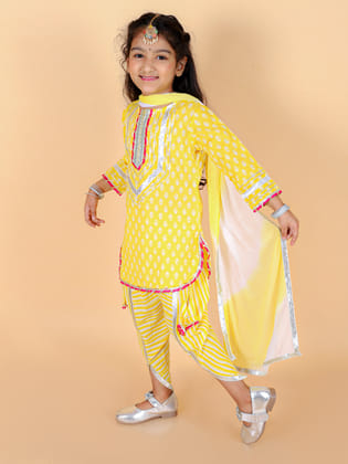 Dhoti Salwar kurta and Duptta set-1-2T