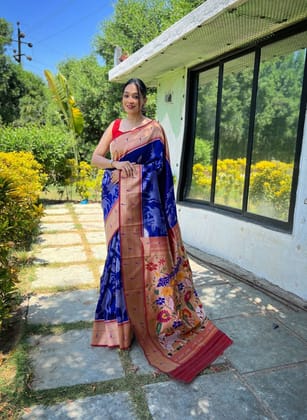 Paithani Pallu Blue Color Wedding Saree