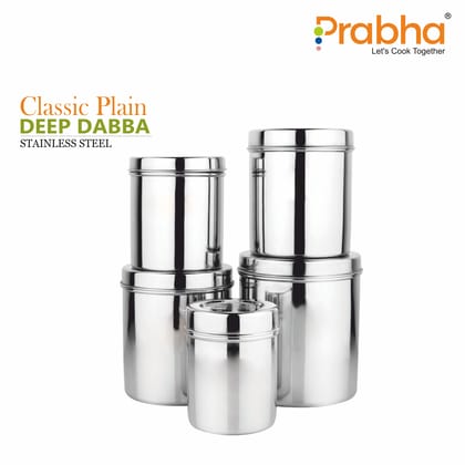 Classic Deep Dabba Plain Set of 5Pcs