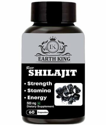 EARTH KING Raw Shilajit/Shilajeet Extract Capsule - 500mg 60 Capsules (Pack of 1)