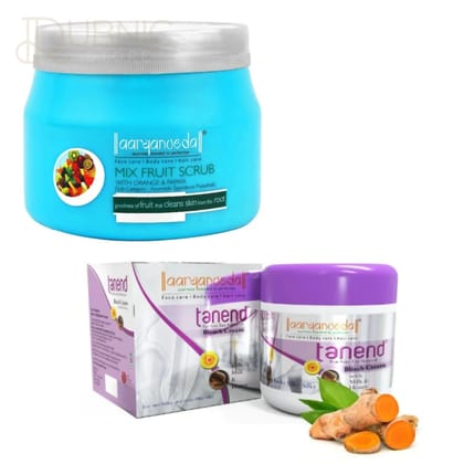 Aryanveda Mix Fruit Face Scrub & Tanend De-Tan Bleach Cream