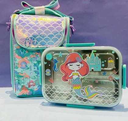 Lunch Bag & Lunch Box Combo-Mermaid - Green