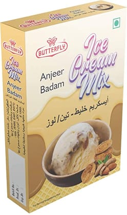 Butterfly Instant Ice Cream Mix, 150 Grams (Anjeer Badam)  by Butterfly Dessert Mixes and Bakery Needs.