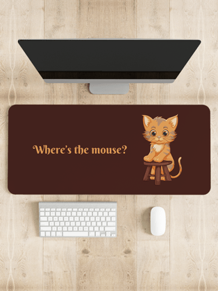 Where's the mouse Computer Desk Mat | Desk Pad | Mouse Pad-11 x 23.6 inches (28 x 60 cm)