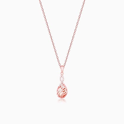 Rose Gold Pious Love Pendant With Link Chain