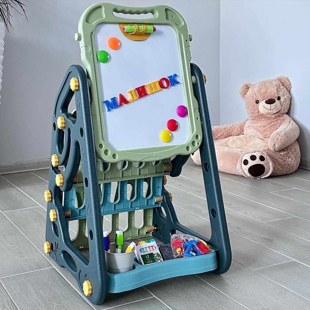 Kids Multifunctional Double Sided, Educational, Magnetic Painting Erasable Drawing Board with Bookshelf