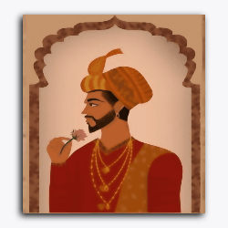 Ancient Raja - Raja Rani Collection-Without Frame / 18x20 inch / 24 Palette