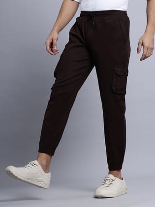 Brown Dual Pocket Cargo Joggers-28