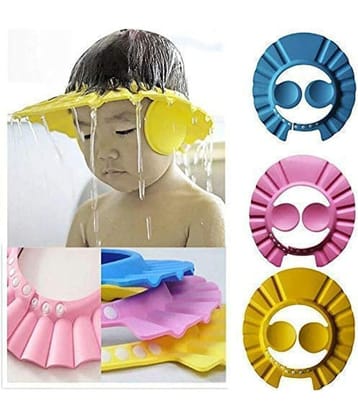 Adjustable Safe Soft Bathing Baby Shower Cap Wash Hair For Children Baby Eye Ear Baby Eye Ear Protector Shower Caps Medium 1 Shower Cap (PACK OF 1, ASSORTED)