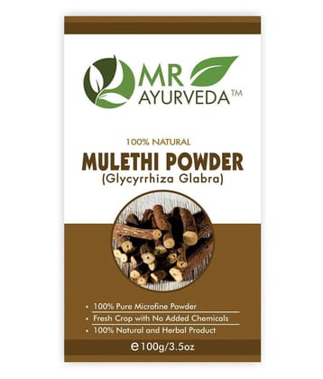 MR Ayurveda Organic Mulethi Powder (Glycyrrhiza Glabra) Face Pack Masks 100 gm