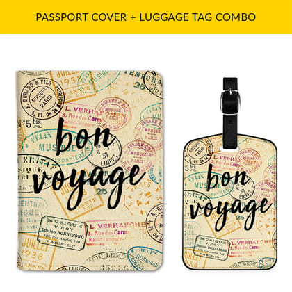 Bon Voyage Passport & Luggage Tag Combo