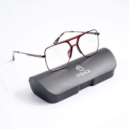 EyeJack DISK Brown Wayfarer Eyeglasses for Men & Women (128610CL221-C3)