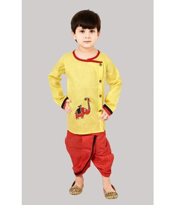 Coxxup Yellow Cotton Blend Boys Sherwani ( Pack of 1 ) - None