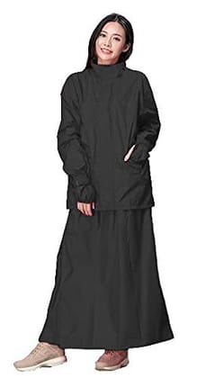 Romano nx 100% Waterproof Heavy Duty Double Layer Hooded Rain Skirt and Jacket for Women in a Storage Bag-Large