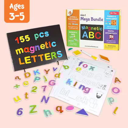155 Alphabets & Words Magnet Set | Soft foam Letters